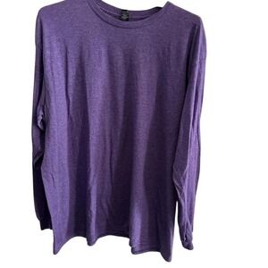 Anvil Lightweight Long Sleeve TShirt XXL Purple Cotton Blend‎ Casual Mens